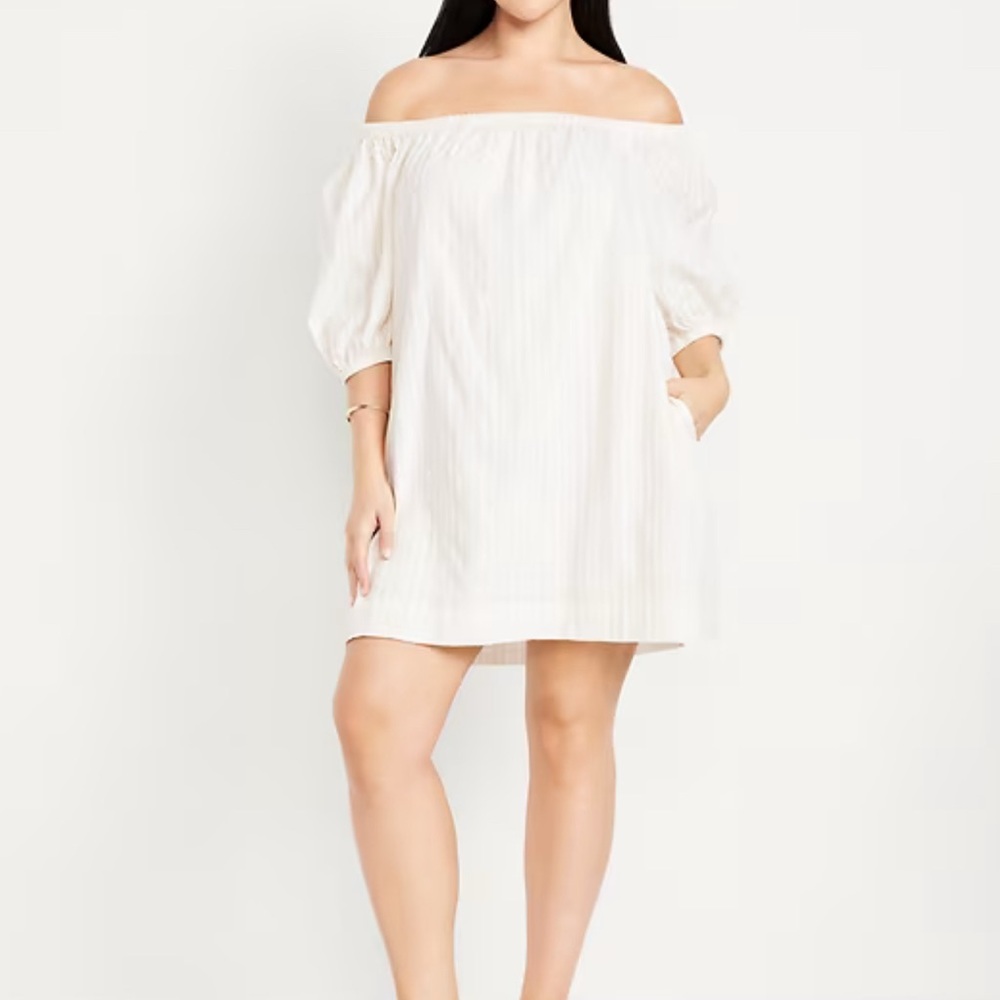 Old Navy Textured-Dobby Mini Swing Dress With Pockets